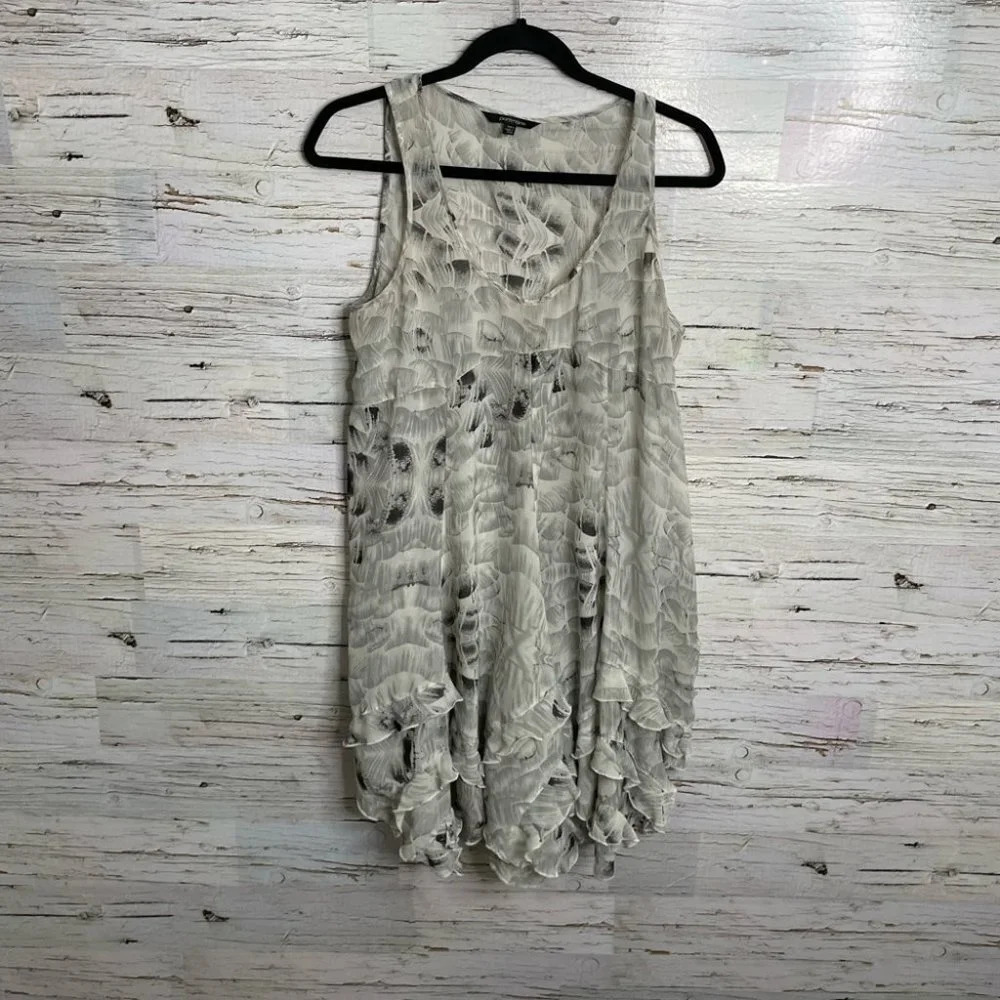 Portmans black gray sheer dress size 12 sleeveless